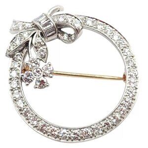 Rare! Authentic Tiffany & Co. Circle Platinum 2.1ct Diamond Pin Brooch 1920's